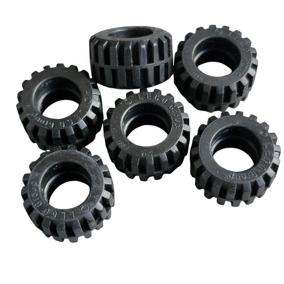 LEGO Tires Wheels‎ Rims Black White Gray Lot of 28 Replacement Parts Pieces - Picture 2 of 10
